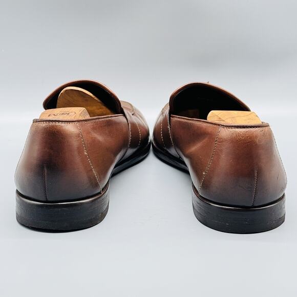 Bragano Shoes Mens 9 Brown Leather Tassel Loafers Slip On Dress Classic Italy main image 8